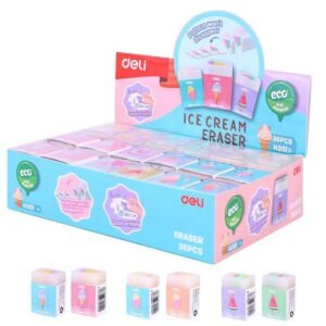 GOMME SCOLAIRE COULEUR PM 37.5*25*17mm ICE CREAM DELI REF EH301)