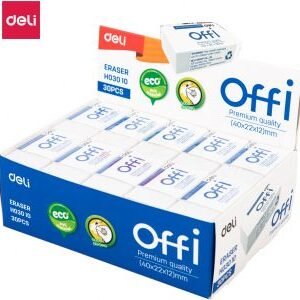 GOMME BLANCHE DE BUREAU PM 40*22*12MM OFFI DELI REF EH03010