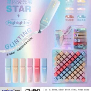 POCHETTE DE 6 COL SURGLINEUR CHOSCH PASTEL PAILLETE GLINTING CS H943